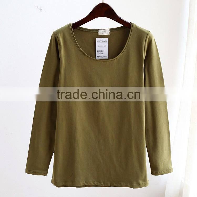 made in china! custom made ladies elastic bottom shirt ,women base shirt