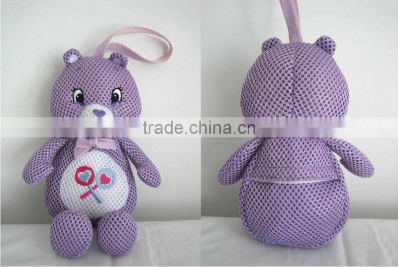 stuffed toy with candy bag
