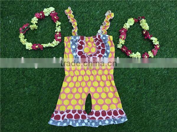 Infant Dots Print Rompers Baby Girl Ruffles Bib Playsuits Baby Girl Sisters Matching Jumper