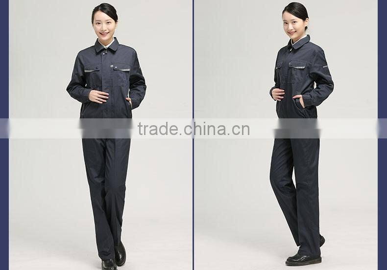 Juqian quality work cloth manufacturer China breathable gray blue unisex workwear uniform industrial uniform