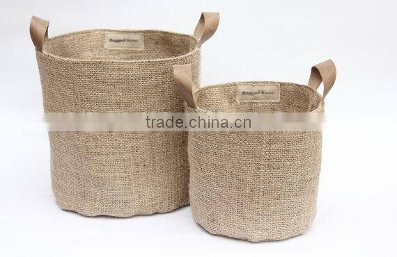Wholesale Eco Friendly Burlap Storage Basket Bucke