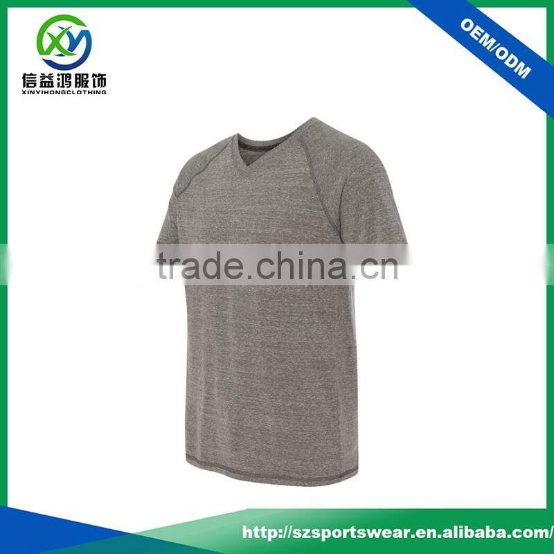 High Quality Colored Cotton With Stretchy V-neck Men's T-Shirt With Your Logo