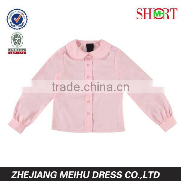 girls long sleeve peter pan fitted shirt