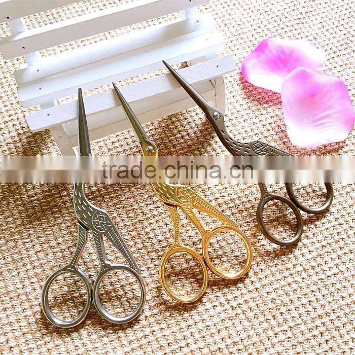 Vintage Golden Swan Embroidery Scissors Craft Sewing Bird Shape Scissors