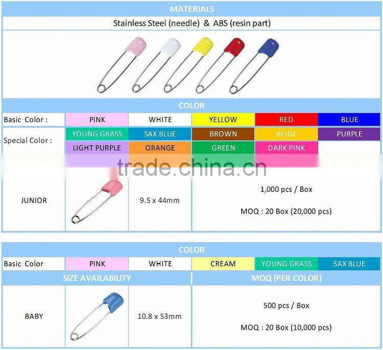 High Grade Safety Pin for daily use made in Japan