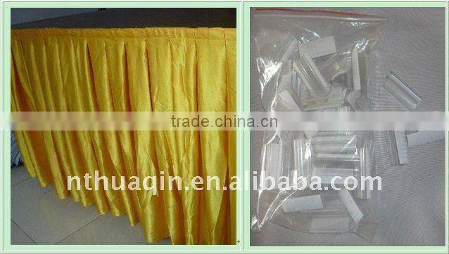 plastic beautiful banquet table skirting clips