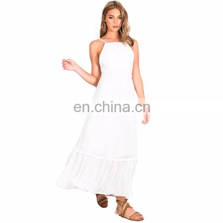 2017 New Arrival One Piece Casual Backless White Slip Maxi Dress Latest Dress Designs Photos