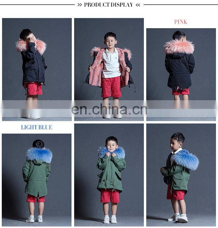 Winter childrens baby alpaca fur coats with big fur hood coat