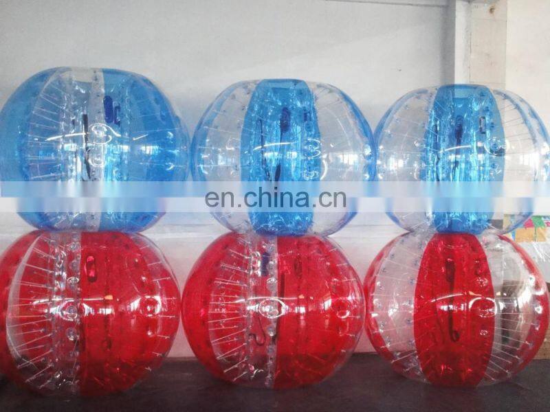 Factory price CE TPU/PVC jugar bumper ball bubble football,bounce ball