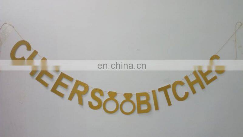 Cheers Bitches Glitter Banners Bachelorette Hen Party Glitter Banners