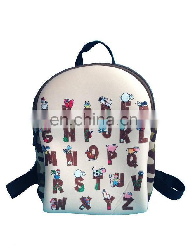 Fashion style neoprene material shool bag for teenagers