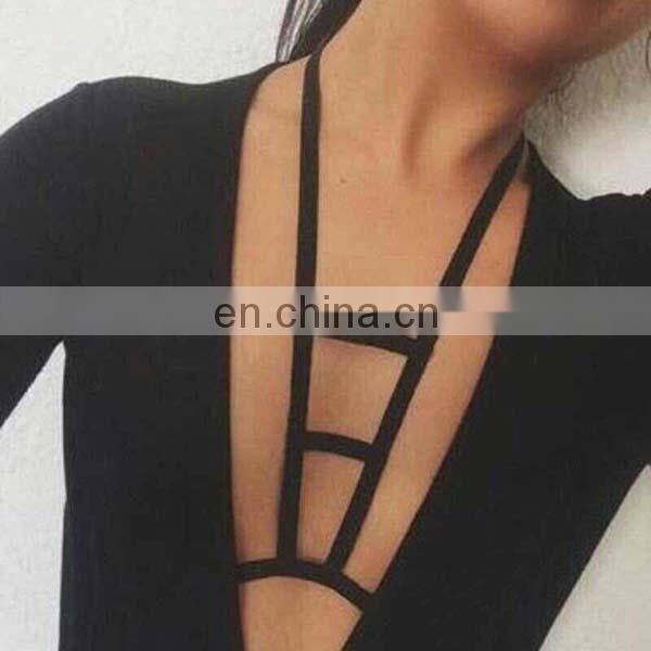 high quality elastic garter belt gothic lady harness bra rave wear sexy women top cage lingerie