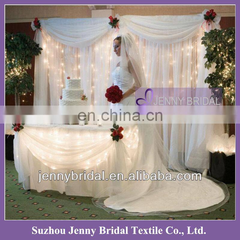 BCK008 New Hot popular Fancy chiffon and organza pink backdrops for sale