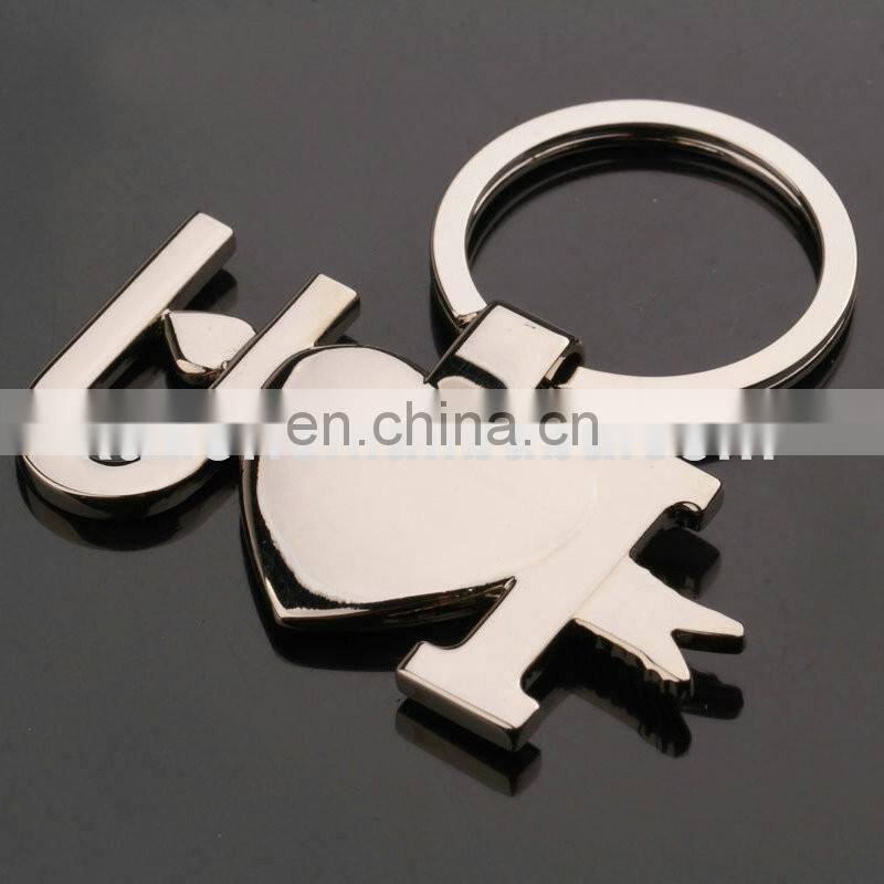 New Couple I LOVE YOU Keyring , Metal Heart Couple Keychain , Lover Romantic Creative Key Chain