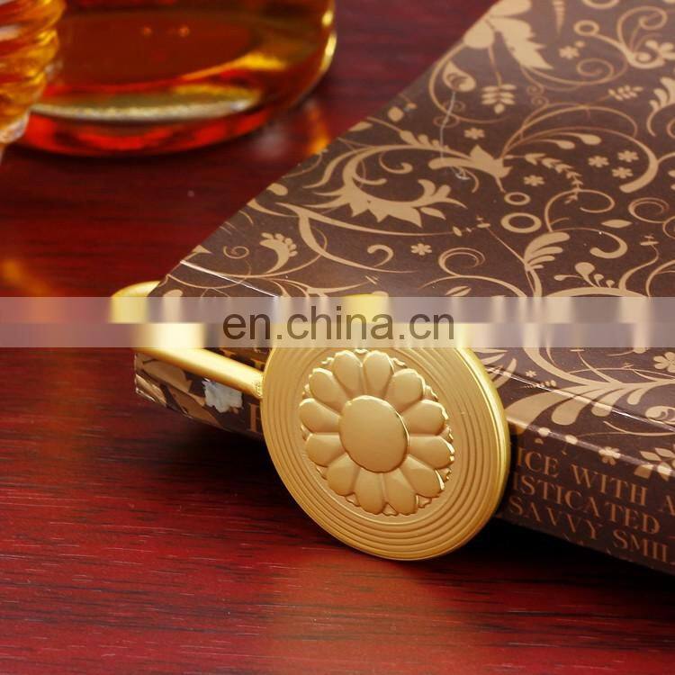 2017 hot sale customed make wholesale factory round metal coin bookmark