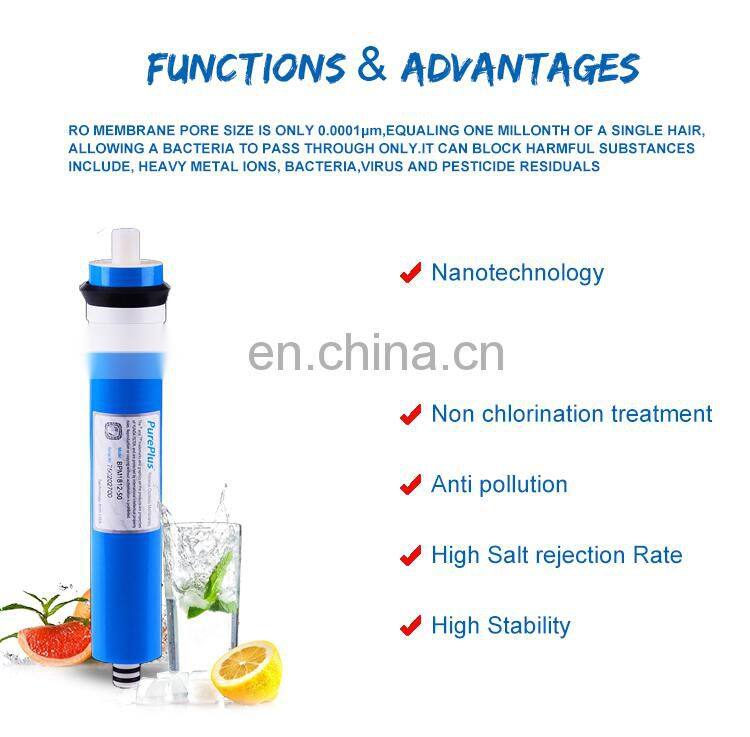 Hot Sale Household Use Water Purifier Systems Reverse Osmosis 75 gpd ro membrane