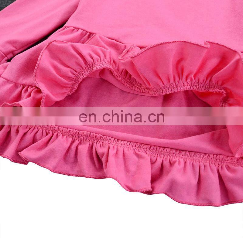 Wholesale Baby Girl Sets Fahion Design Pink Floral Ruffle Kids Girl Boutique Outfits