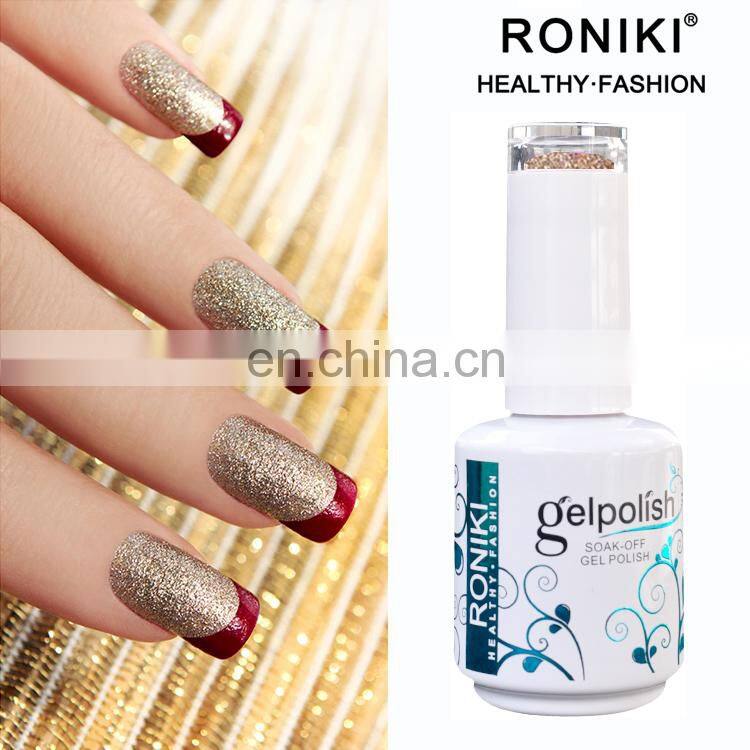 RONIKI Long Lasting wholesale Nail Gel Polish Beauty Colored micro diamond UV Gel