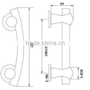 LP05:TRUST 304 Stainless steel Door pull handle For Passage