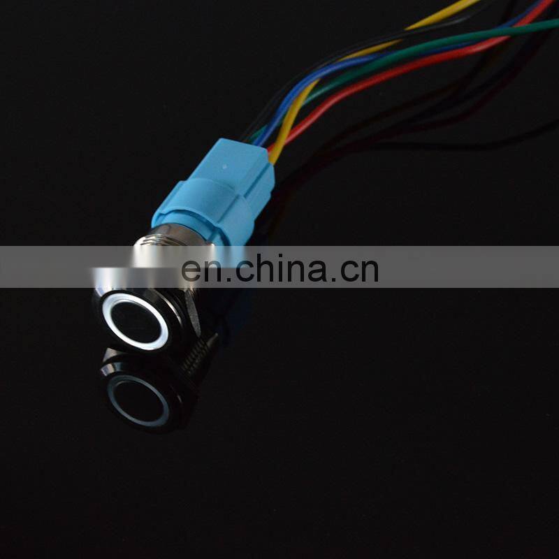 16mm Waterproof Momentary latching 1NO 1NC Metal Push Button Switch Ring and LED light 9-24V 12V 110V 220V Wide Voltage