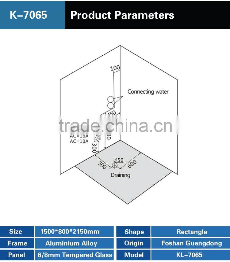 New Products Luxury Bathroom Furniture Steam Shower Room Acrylic Steam Shower House Steam Sauna Shower Cabin K-7065