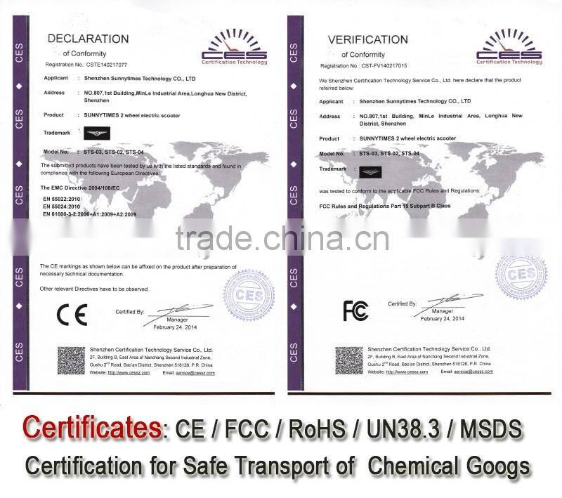 Sunnytimes 36V 72V Lithium Battery Waterproof 2 Wheels Electric Self Balance Scooter With Handle And Big wheels