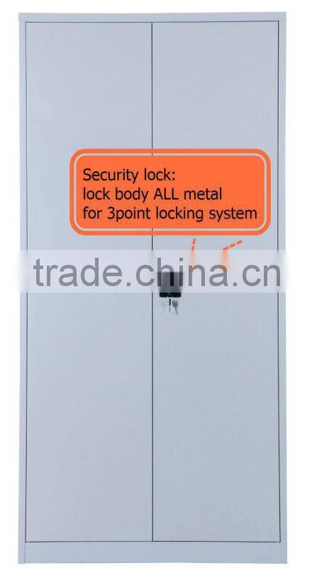 3 Point Locking System White Grey 2 Swing Doors Steel Godrej File Cabinet / Metal Stationery Cupboard (DL-S2 )