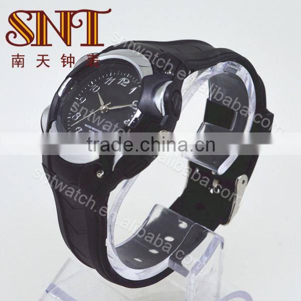 Hot sale plastic watch with black strap