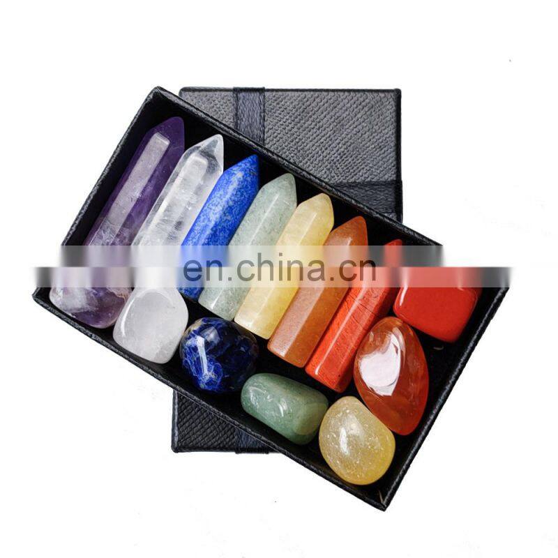 Other Promotional & Business Gifts Precious Meditation Methaphetamine Chakra High Quality Crystal Healing Stones Boxes Set