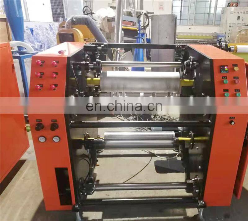 UTFQ500S semi automatic pallet plastic pe stretching wrapping film cutter Rrewinder machine price