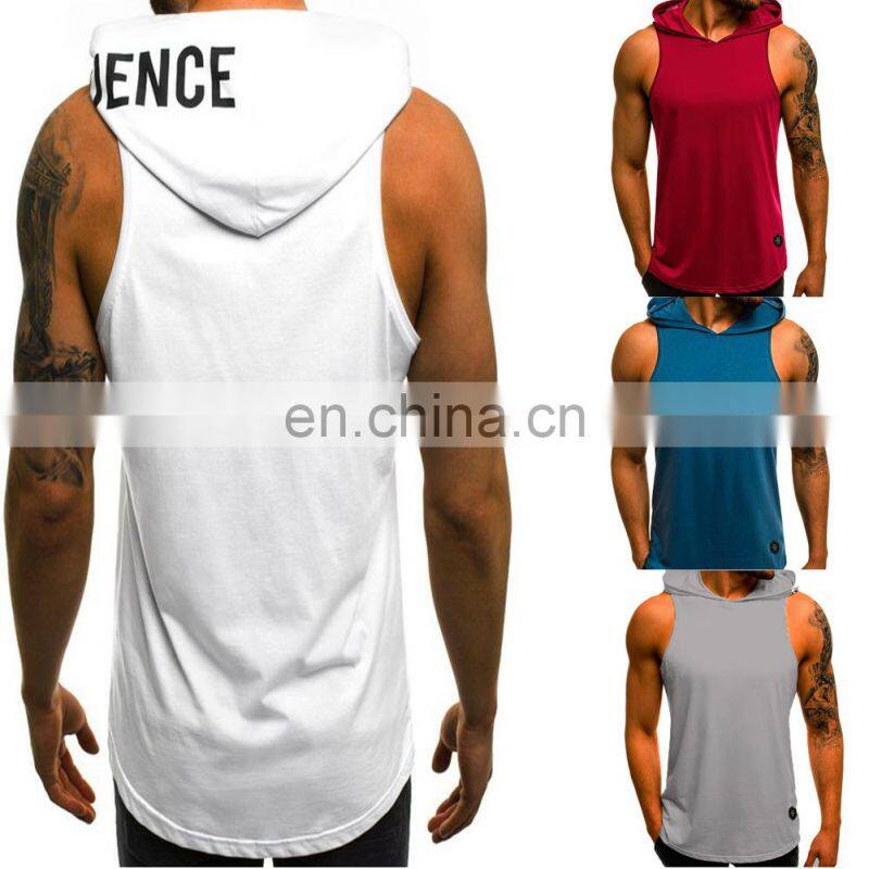 Custom gym tank top tank top with hood stringer tank top men singlet