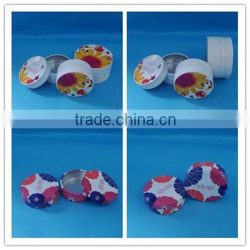 Hot sale empty aluminum cosmetic container face cream jar / aluminum cosmetic jar gel containers with clear lid