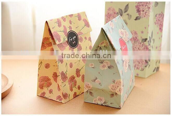 Garden wind floral print craft gift paper bag
