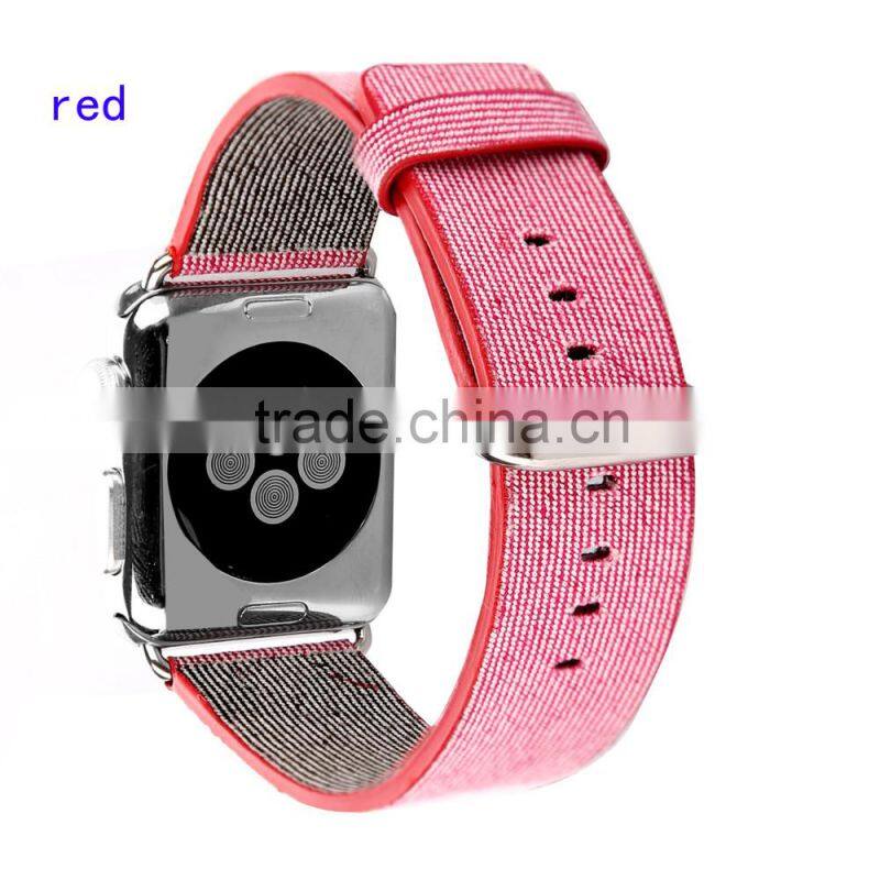 Top quality nylon leather Watchband loop For Apple Watch strap 42 38 mm bands