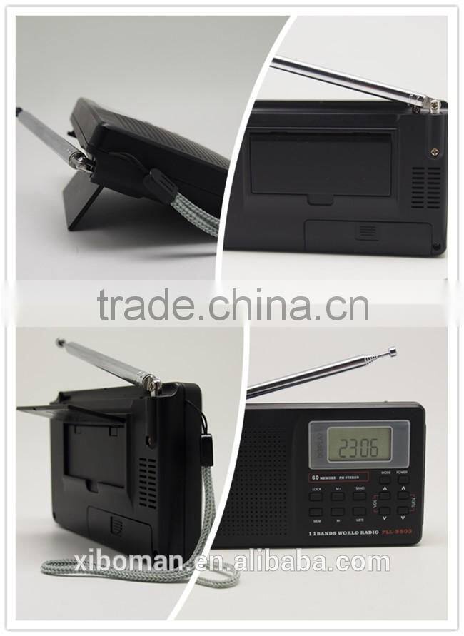 New item 2016 summer Black shell FM Japan frequency HD screen full bands radio