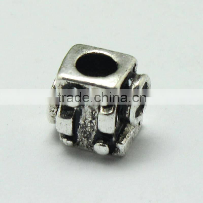 Europe and America Popular Pdora Square Shape Large Hole Beads Accessories, Zinc Alloy Jewelry Accessories