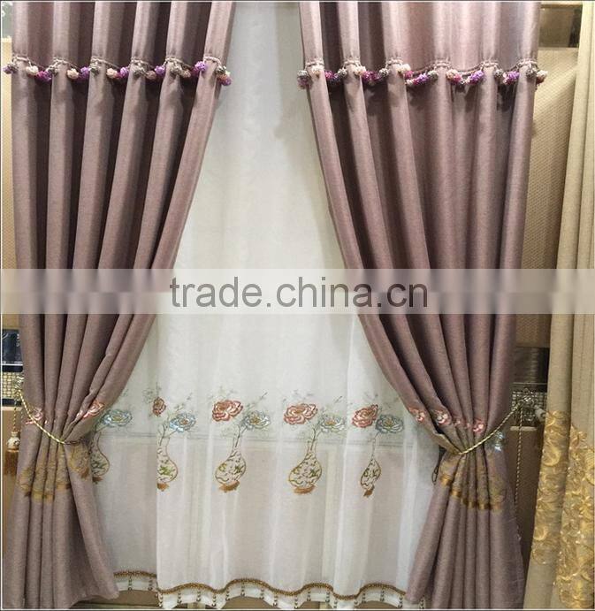 Embroidered linen curtains good quality curtains shade curtains