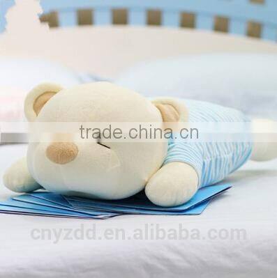 Plush Toy Sleeping Bear/Soft Gift Toy Laying Bear with Eyes Close to Sleep/Stuffed Toy Bear with Colorful T-Shirt