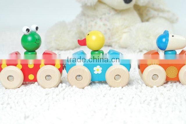 Mini wooden animal car toys for kids