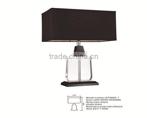 cheap price black stainless steel base crystal table lamp for home and hotel