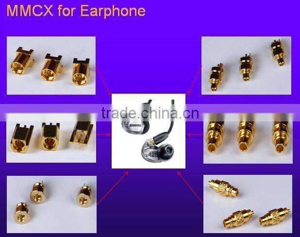 50ohm Straight Surface Mount MMCX earphone Connector, jack, Solder Termination