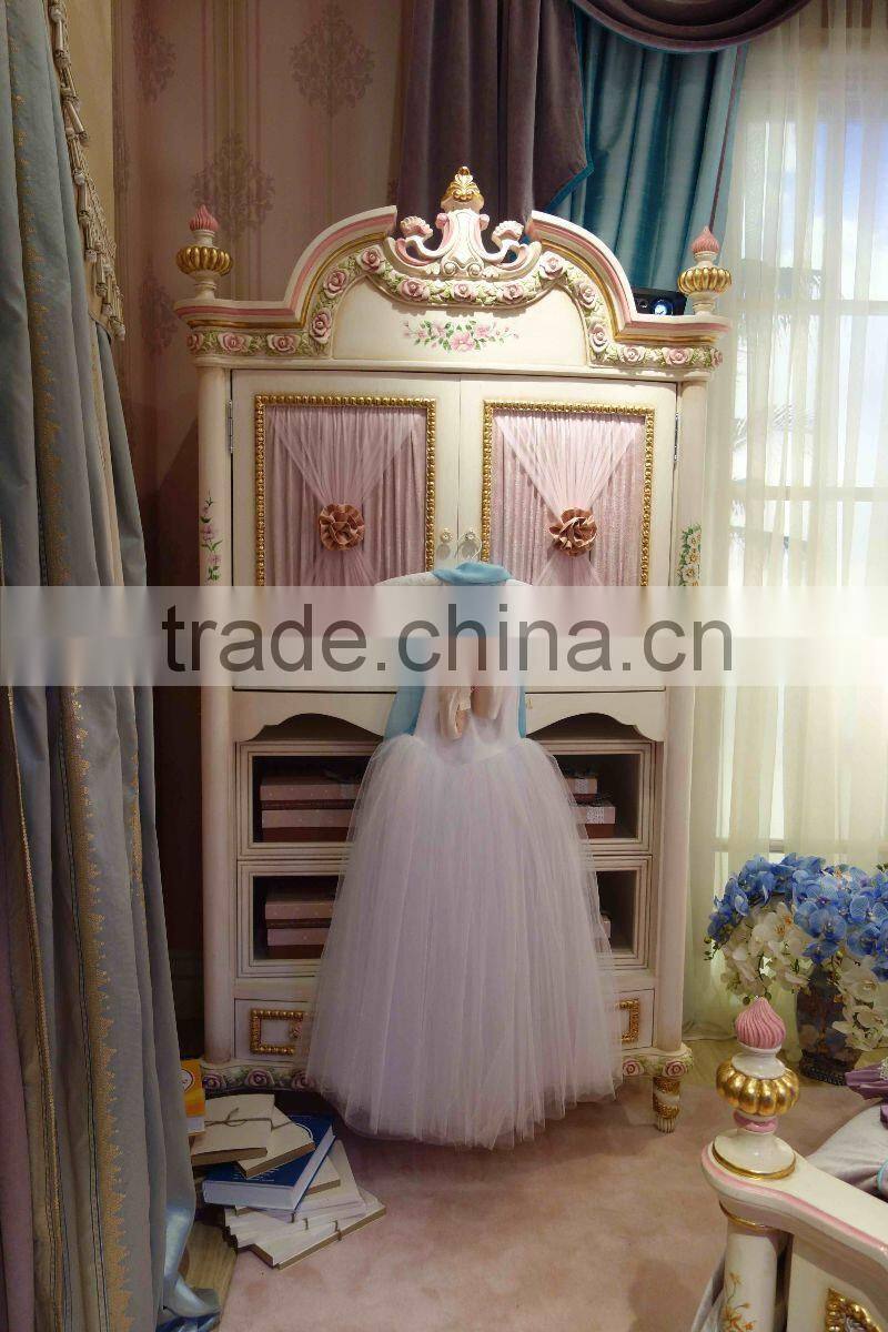 Luxury Style Pink Princess Bedroom Children Furniture for Real Little Princess