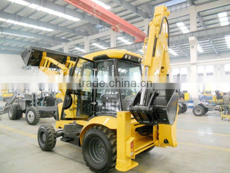 Backhoe loader with attachments CE,vertical legs