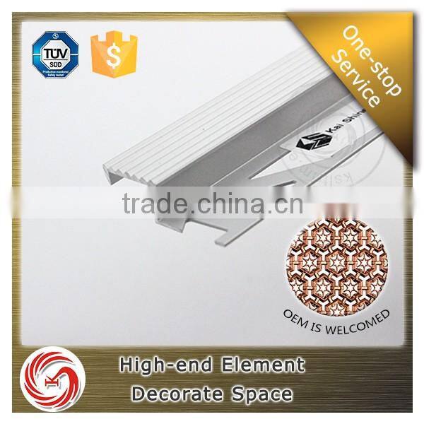 Natural metal stair nose trim