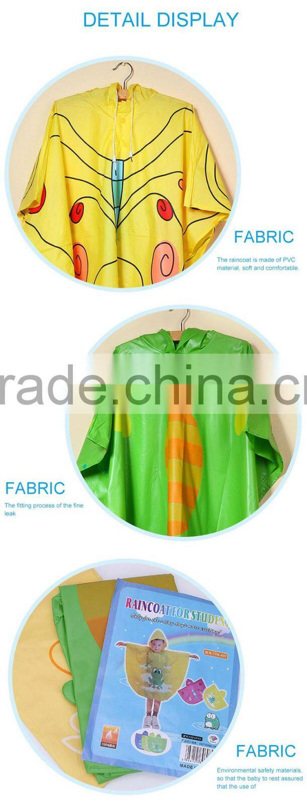 Factory direct PVC animal model of children poncho