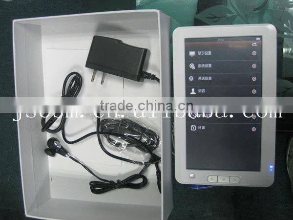 Hot! 7'' touch screen e-book with multifunction color-screenTFT PDF EPUB support video music photo support made in china
