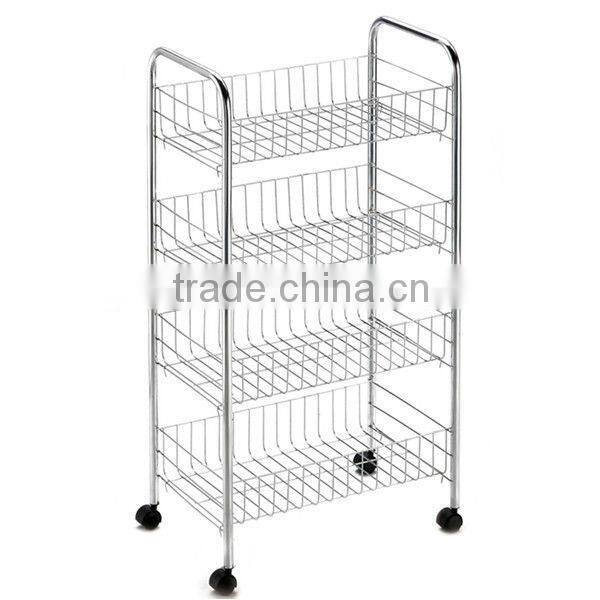 room essentials 4 Tier moving metal kitchen storage trolley