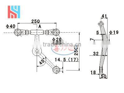 special three-arm 250 spider 304 316Stainless steel spiders for glass curtain wall fixing system