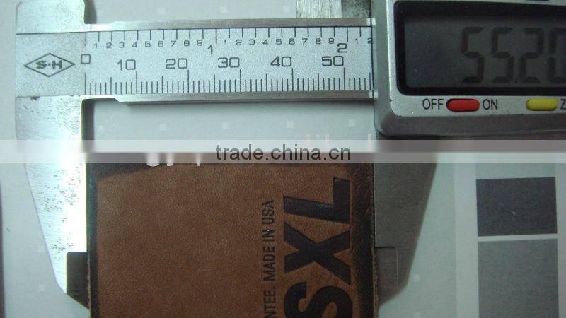 2014 hot sale color embossed jeans real leather patches