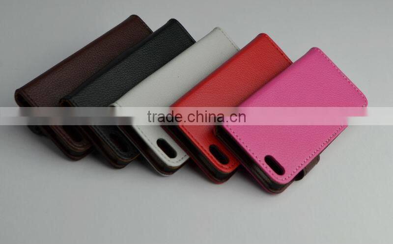 OEM magnetic fip leather case for iphone5 with stand and cardslot